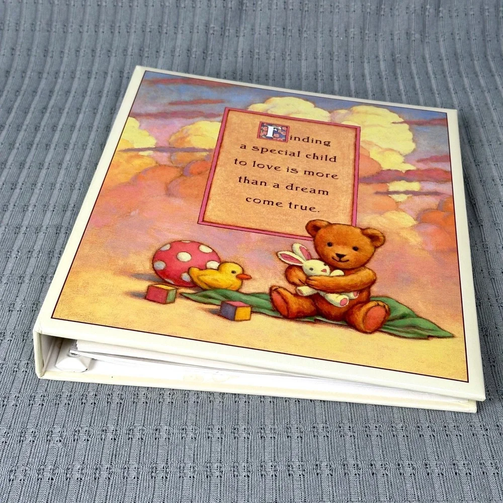 Vintage Hallmark Keepsake Album For An Adopted Child Colorful Baby Book USA Made